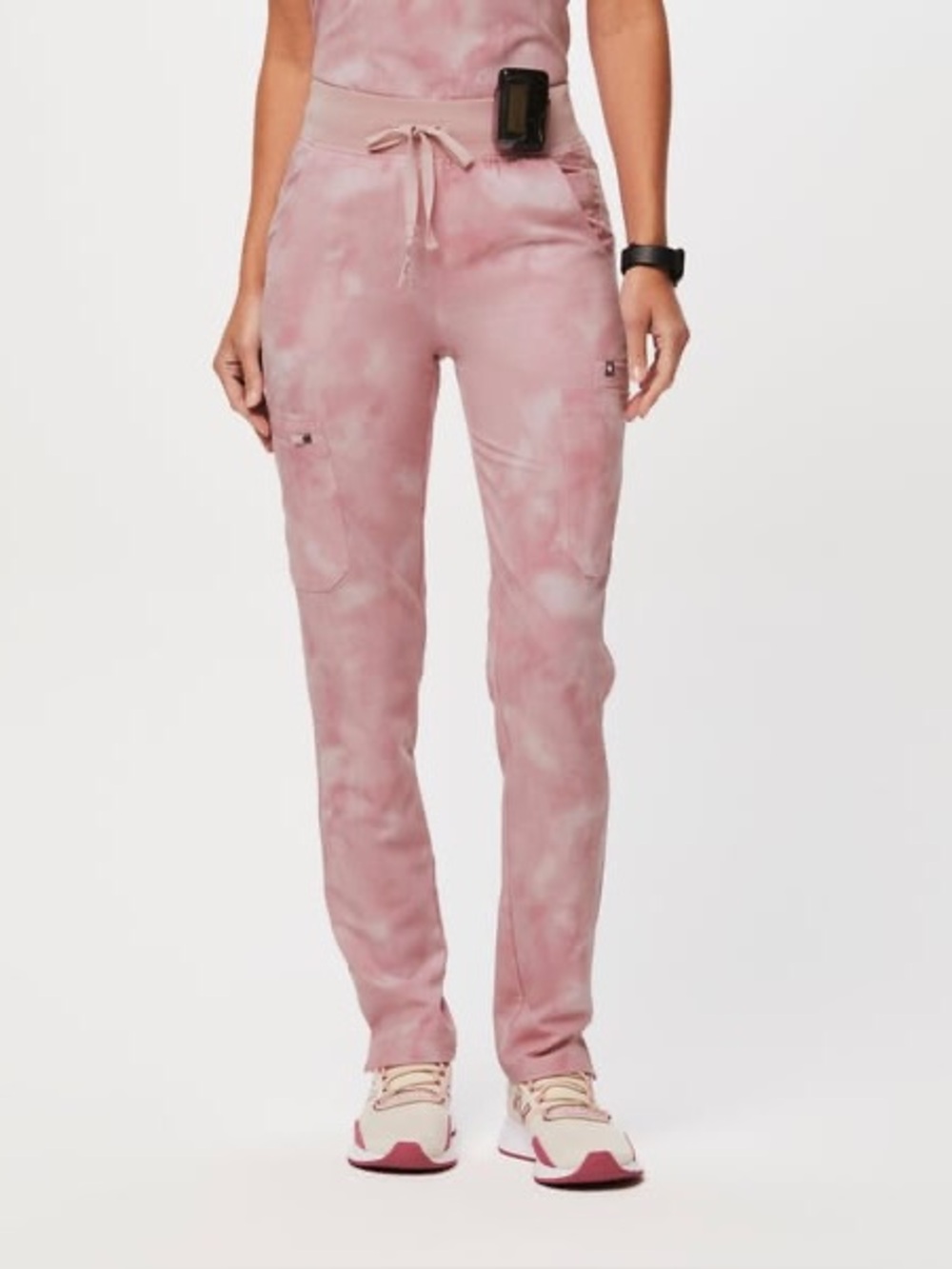 FIGS Marbled Rose Yola Skinny Scrub Pants 2.0 XS